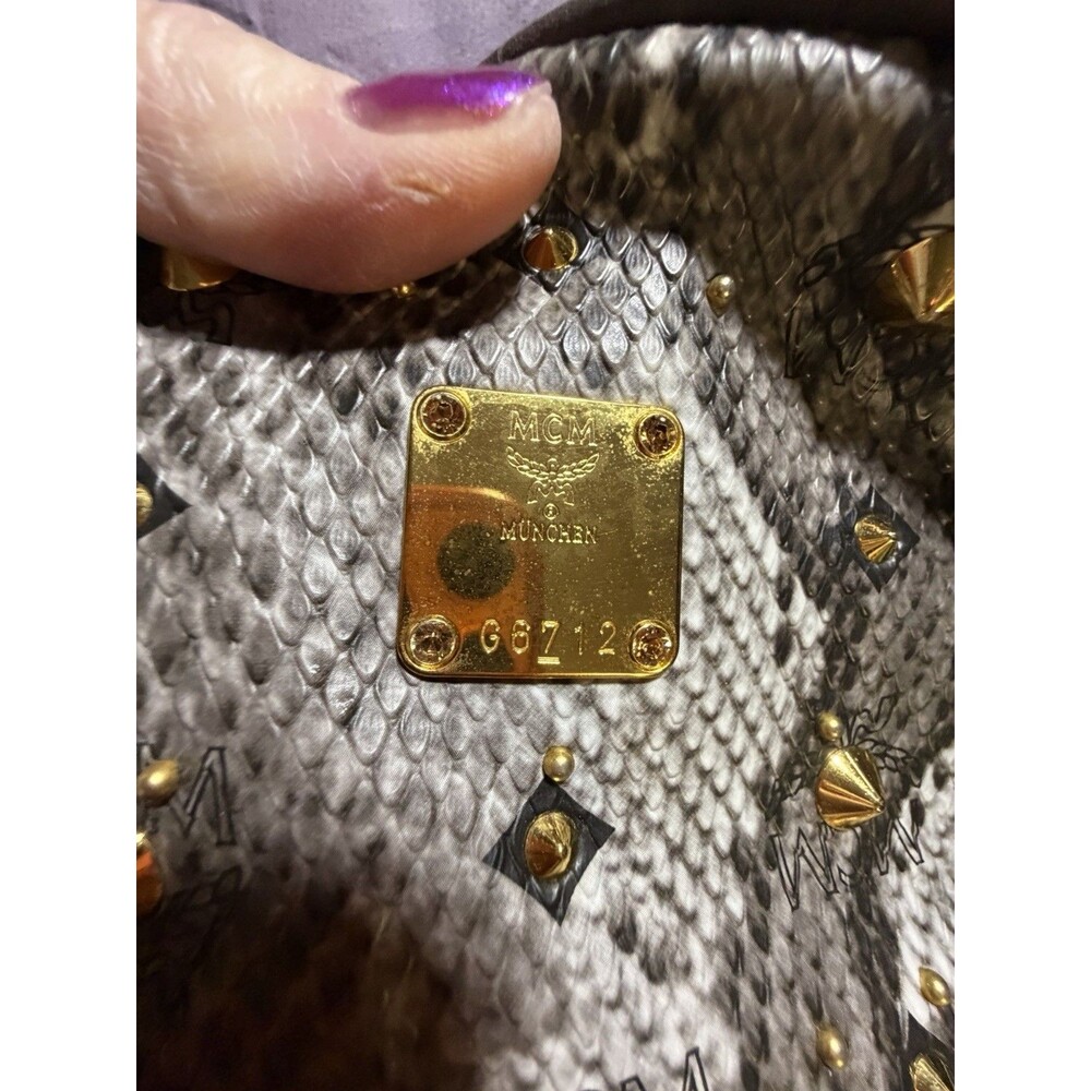 MCM Small Python Stud Armour Backpack - Picture 8 of 16